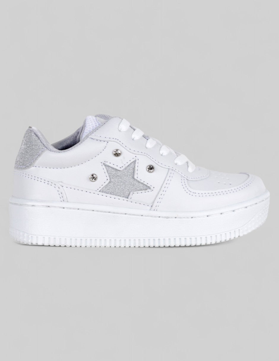 Tenis Kids  en Piel vegana – Blanco