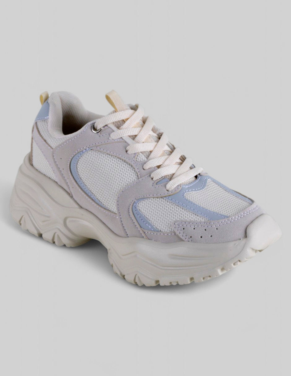 Tenis tipo deportivo Exterior Textil Color Beige Para Mujer De RBCOLLECTION