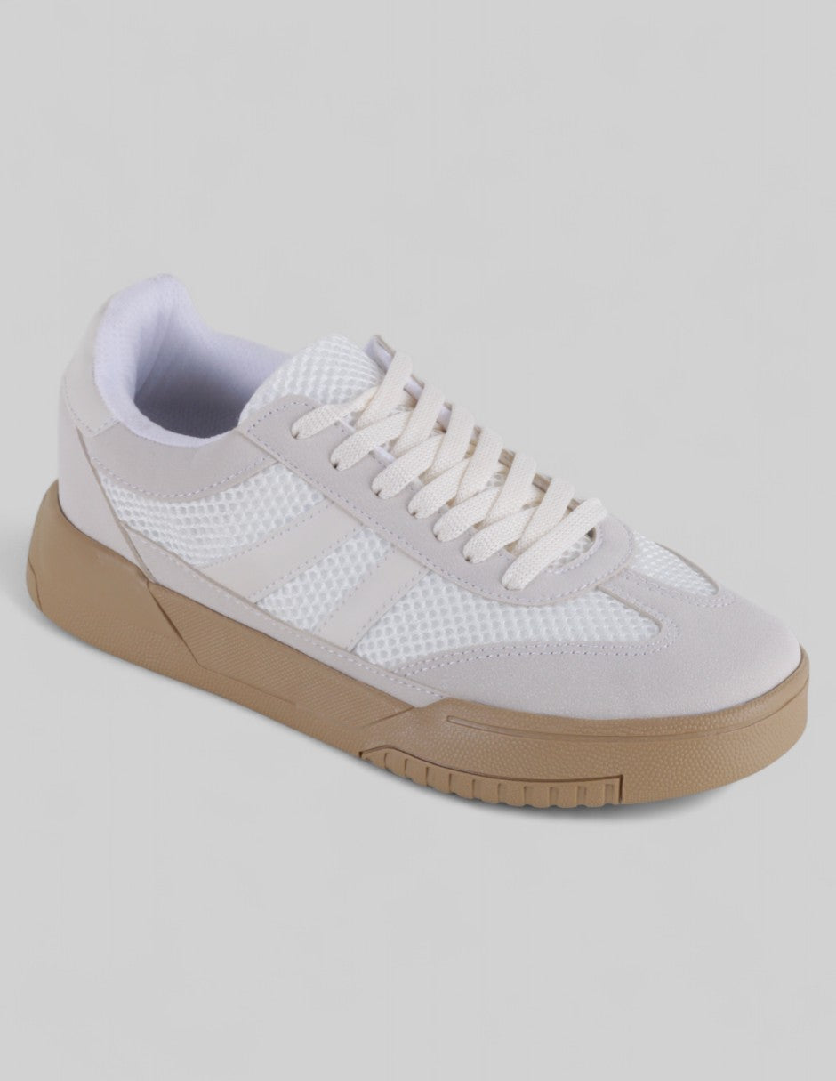 Tenis con cordones Exterior Textil Color Beige Para Mujer De RBCOLLECTION