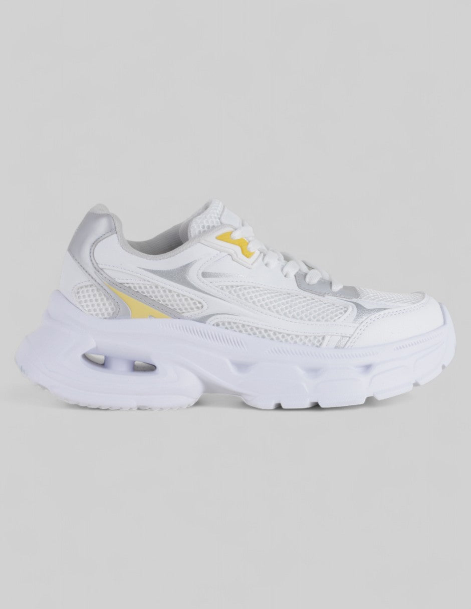 Tenis con cordones  High Line en Textil – Blanco