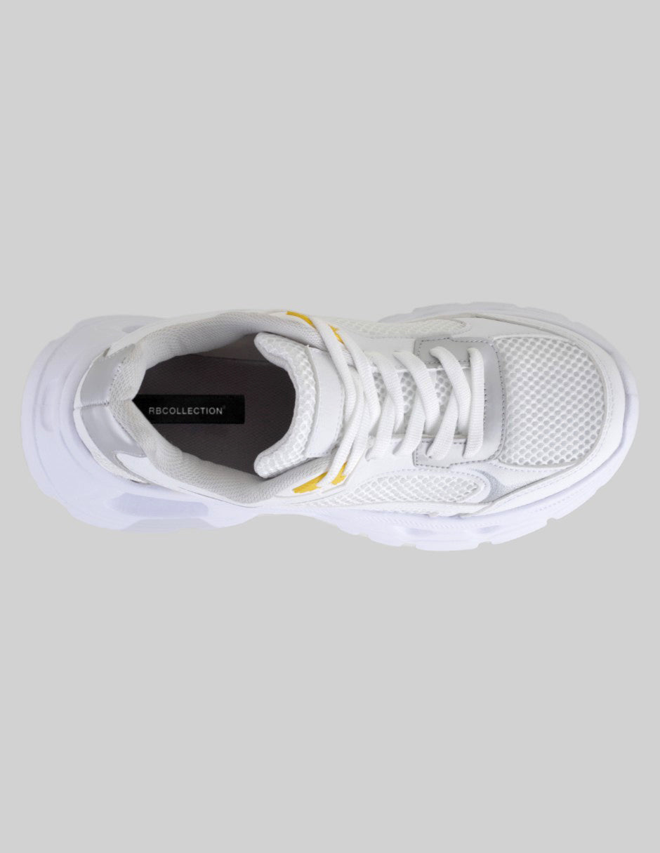 Tenis con cordones  High Line en Textil – Blanco