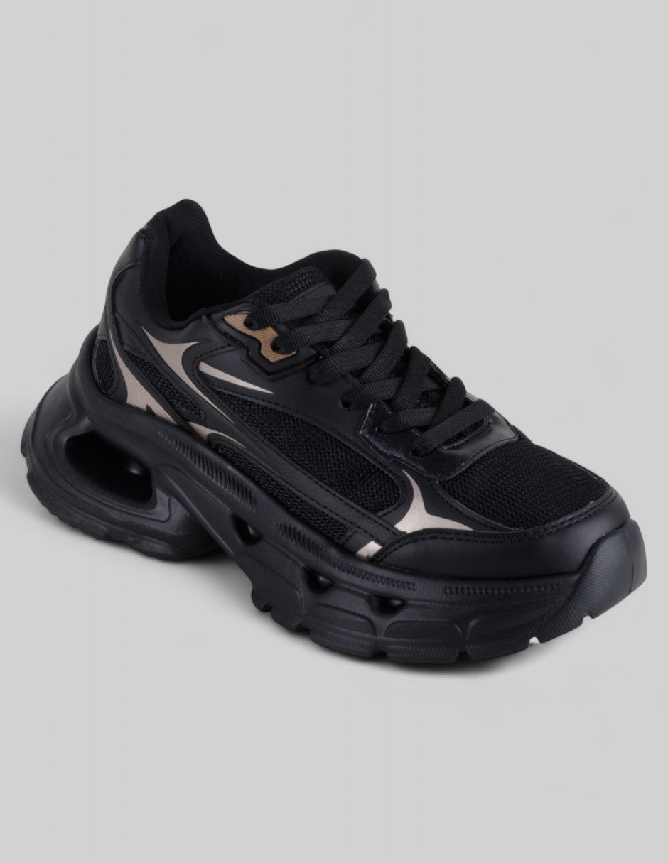 Tenis tipo deportivo Exterior Sintético Color Negro Para Mujer De RBCOLLECTION