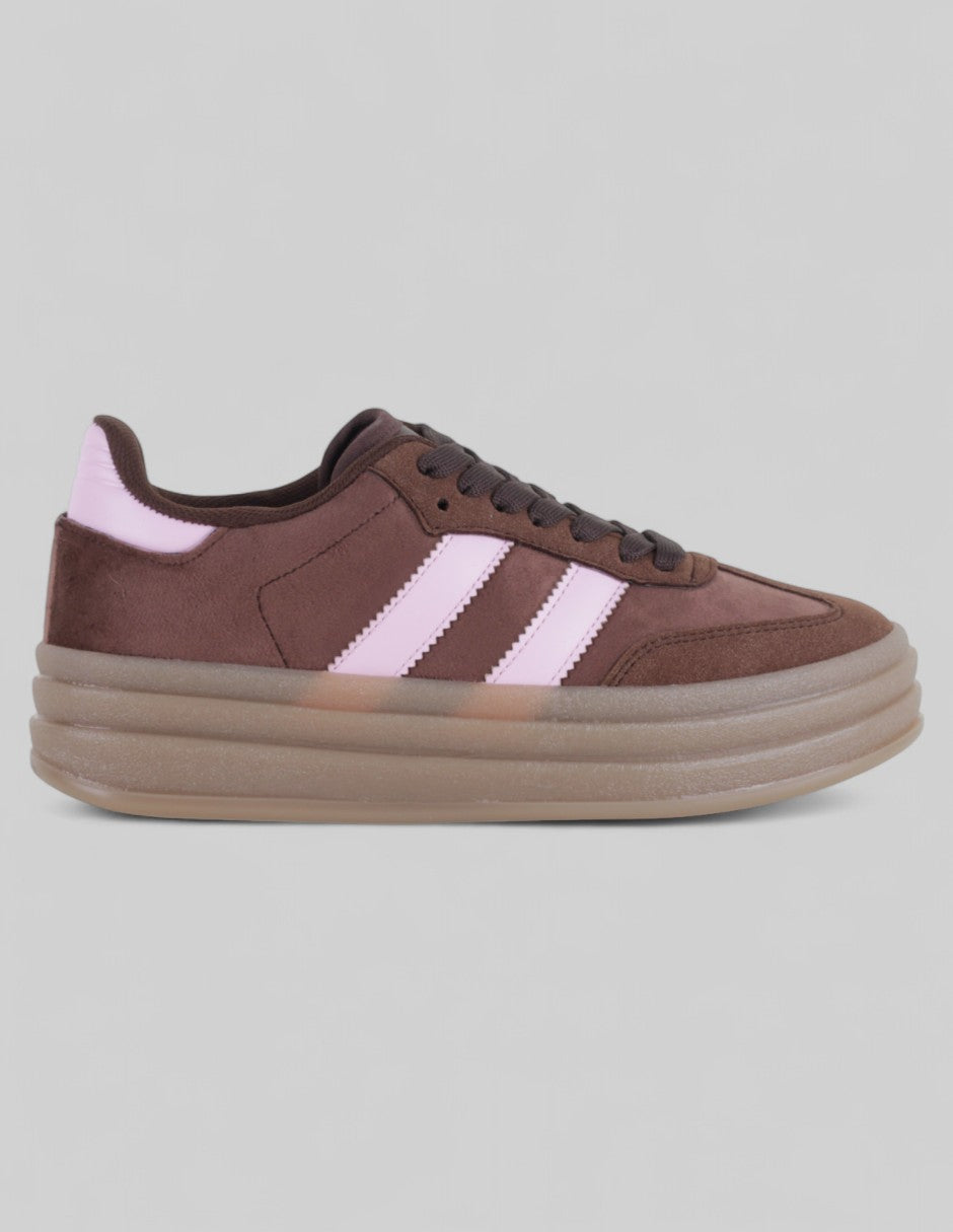 Tenis con cordones  High Line en Gamuza – Café