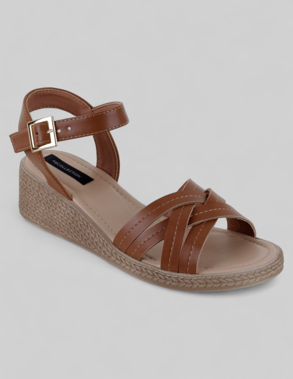 Sandalias con plataforma Steps en Piel vegana – Café