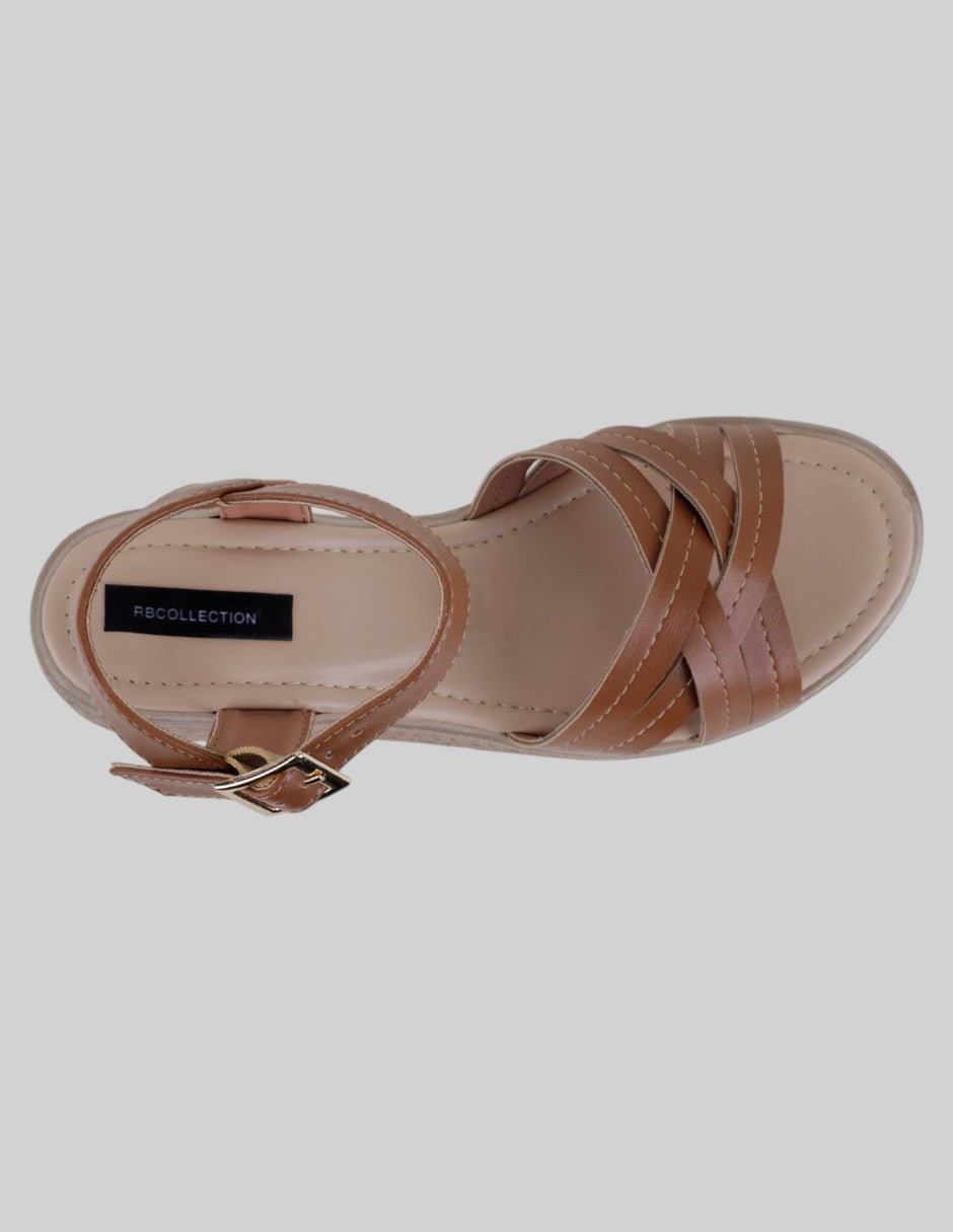 Sandalias con plataforma Steps en Piel vegana – Café