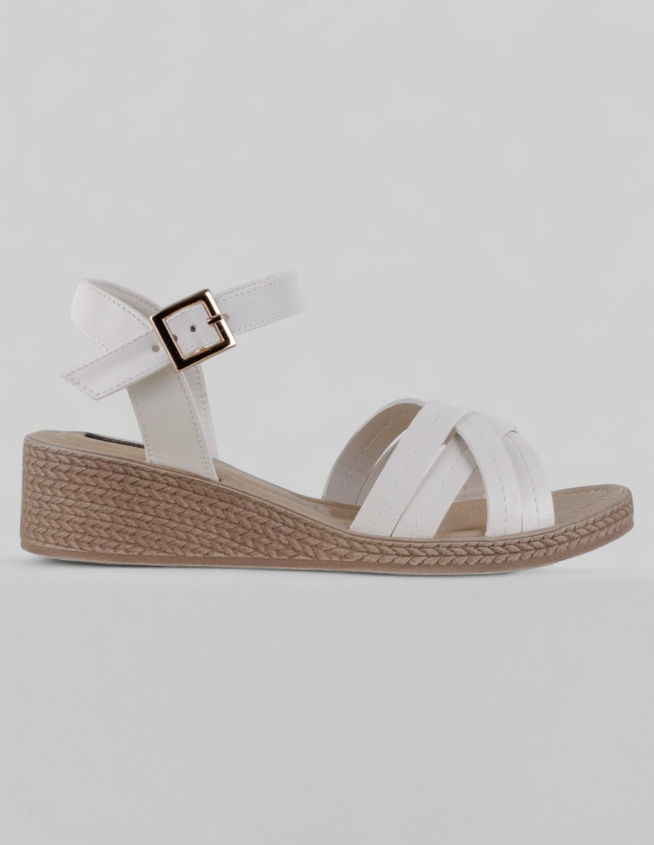 Sandalias con plataforma Steps en Piel vegana – Blanco