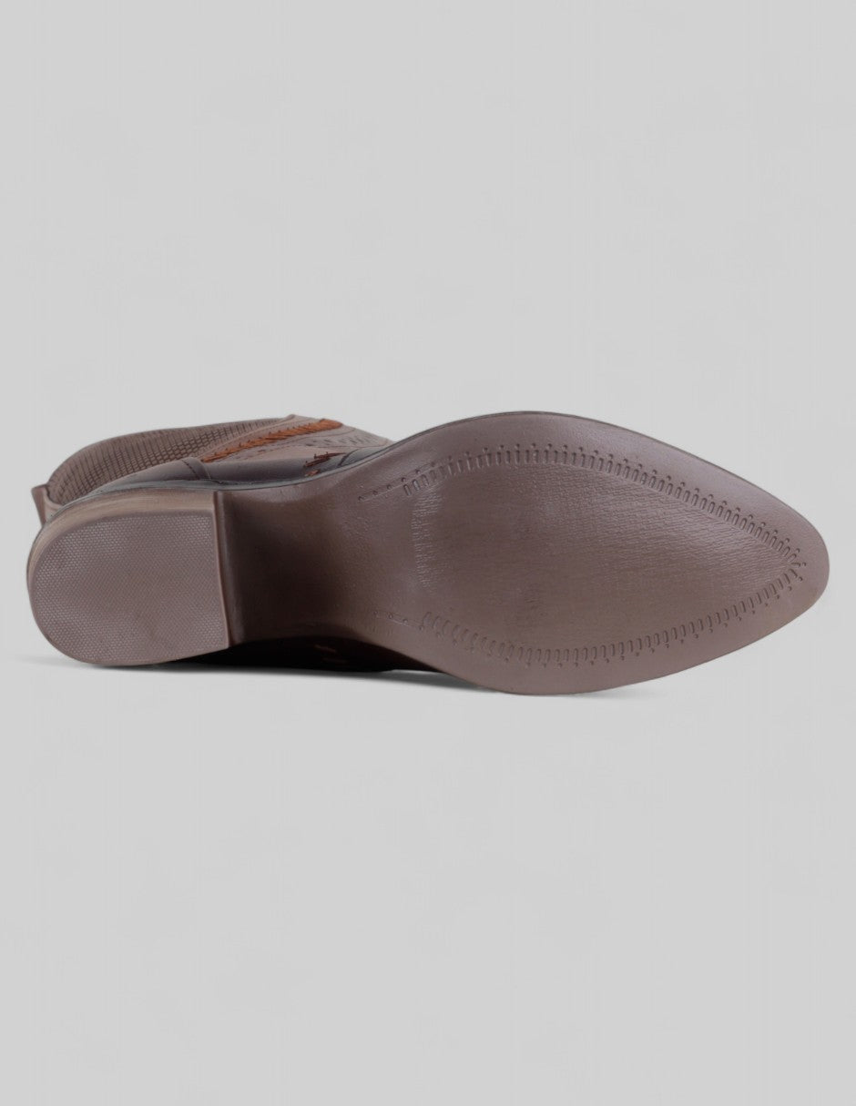 Botas tipo western West en Piel vegana – Café