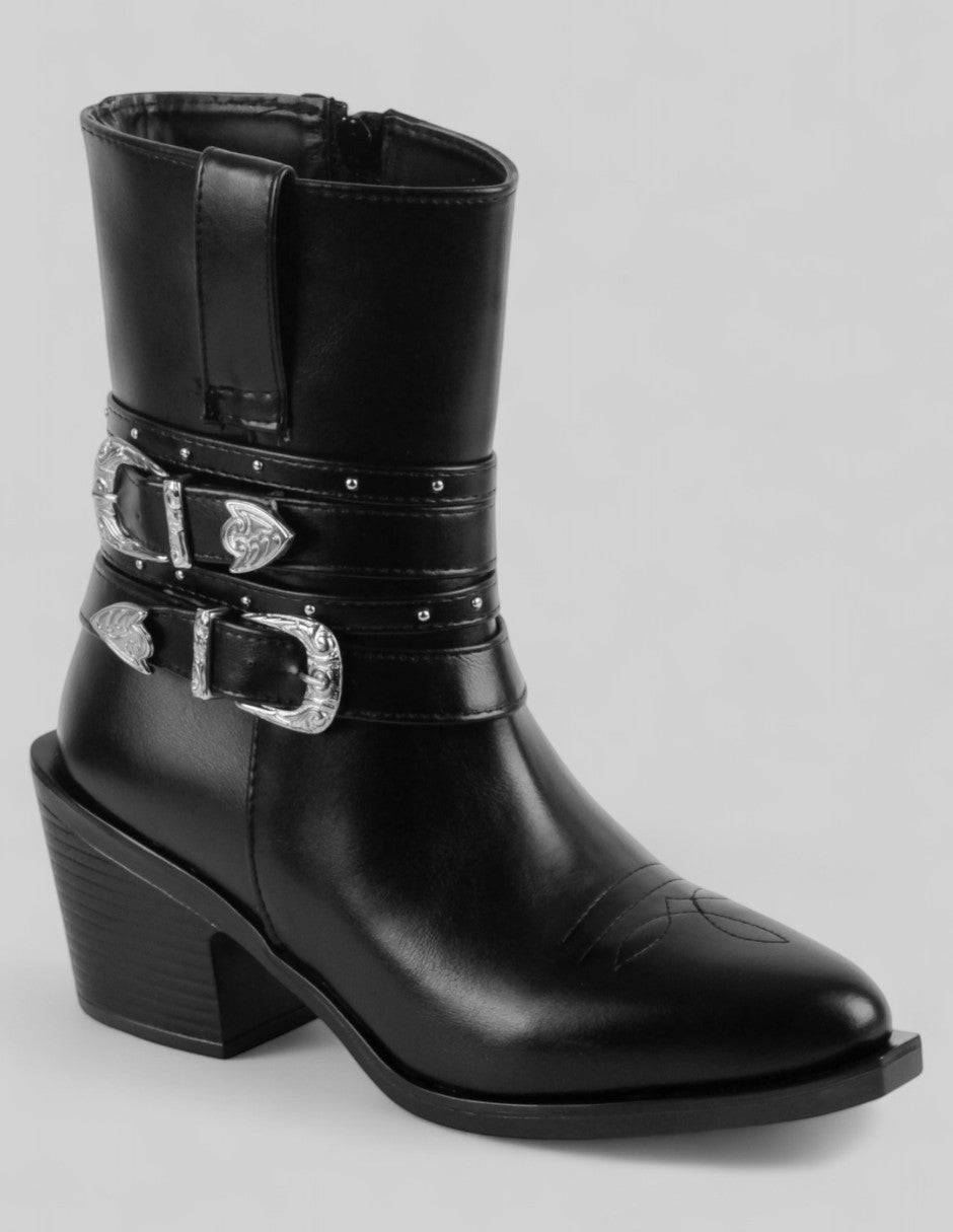 Botas tipo western Exterior Piel vegana Color Negro Para Mujer De RBCOLLECTION