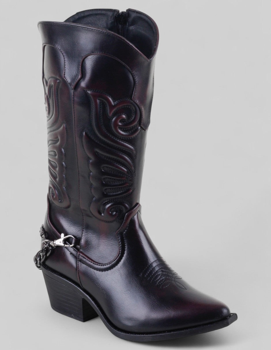 Botas tipo western Exterior Piel vegana Color Negro Para Mujer De RBCOLLECTION