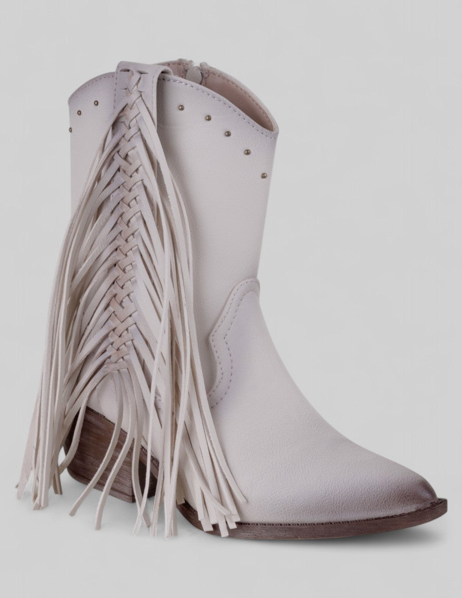 Botas tipo western Exterior Piel vegana Color Blanco Para Mujer De RBCOLLECTION