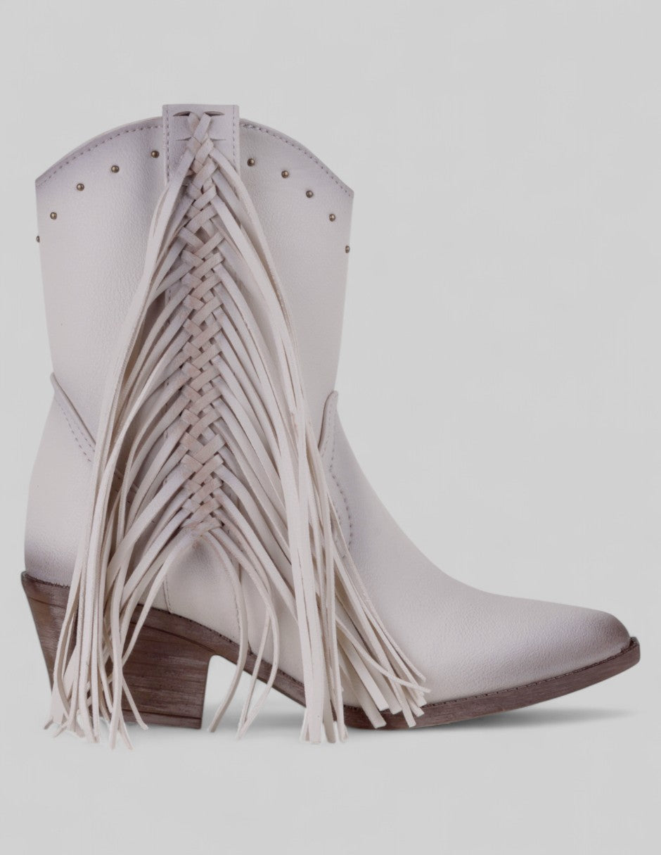 Botas tipo western West en Piel vegana – Beige