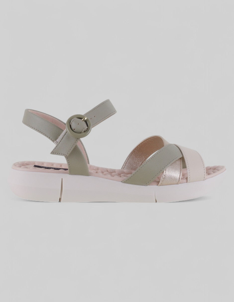 Sandalias de piso Steps en Piel vegana – Beige