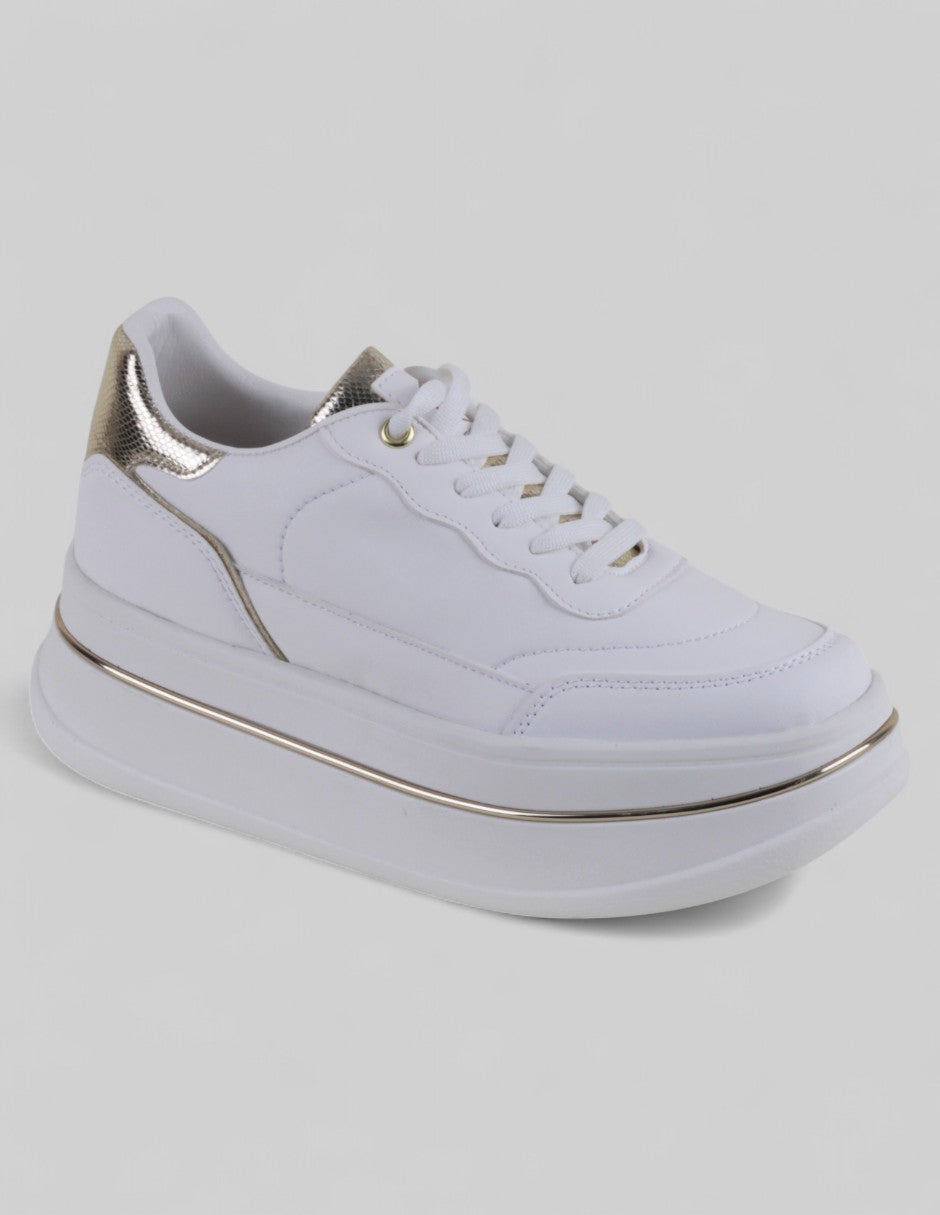 Tenis tipo deportivo Exterior Piel vegana Color Blanco Para Mujer De RBCOLLECTION