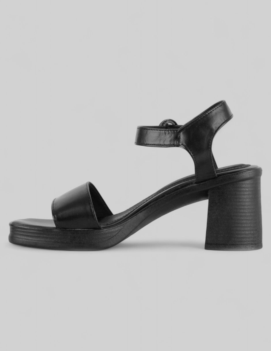 Sandalia con tacón Sprint en Piel vegana – Negro