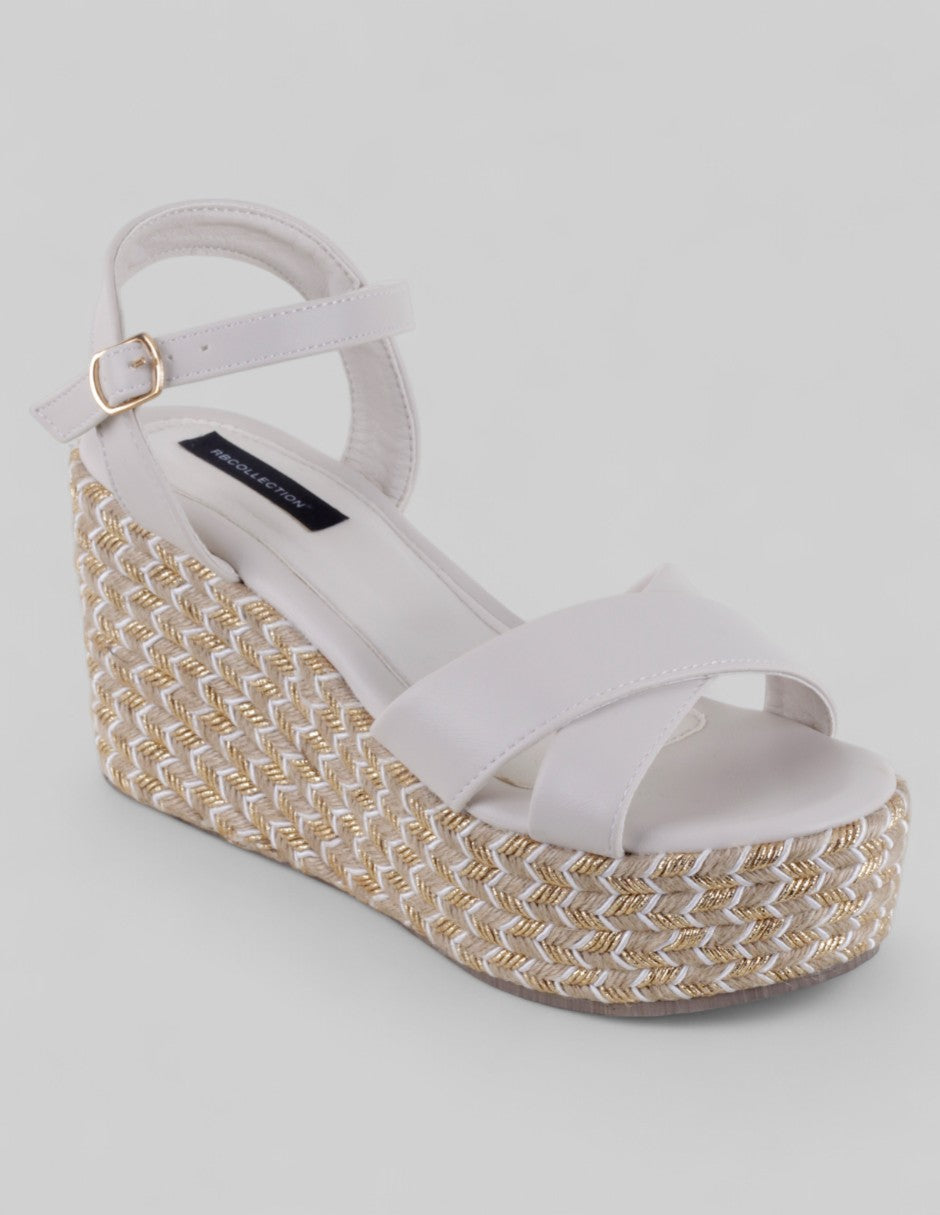 Sandalias con plataforma Naia en Piel vegana – Blanco