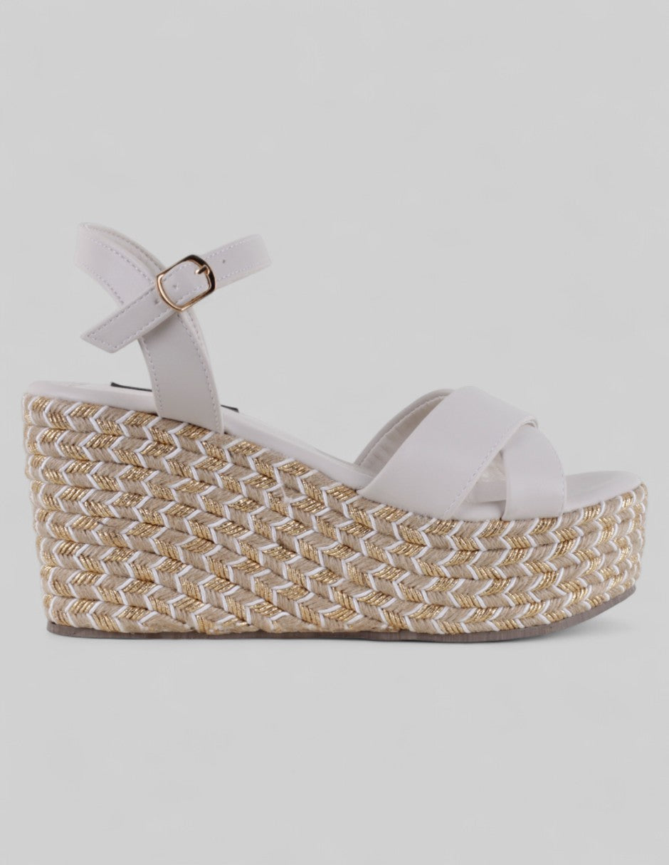 Sandalias con plataforma Naia en Piel vegana – Blanco