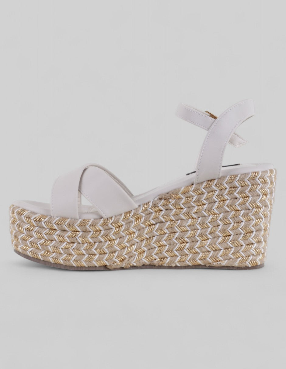 Sandalias con plataforma Naia en Piel vegana – Blanco