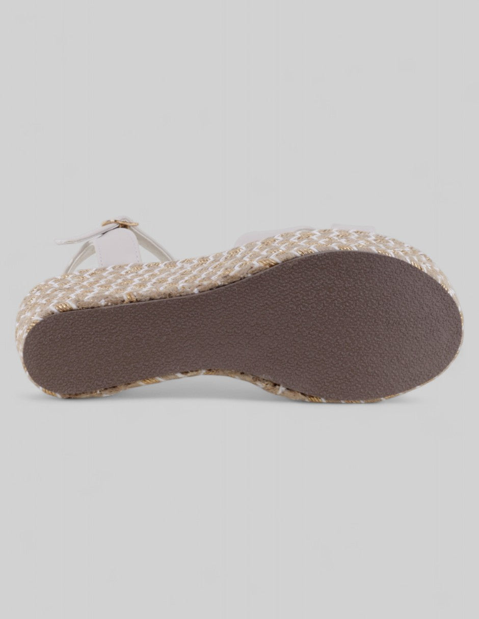 Sandalias con plataforma Naia en Piel vegana – Blanco