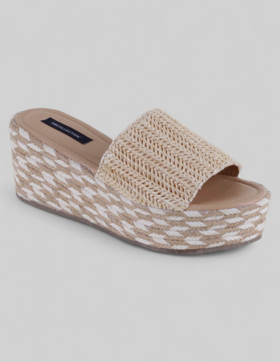 Sandalias con plataforma Naia  en Textil – Beige