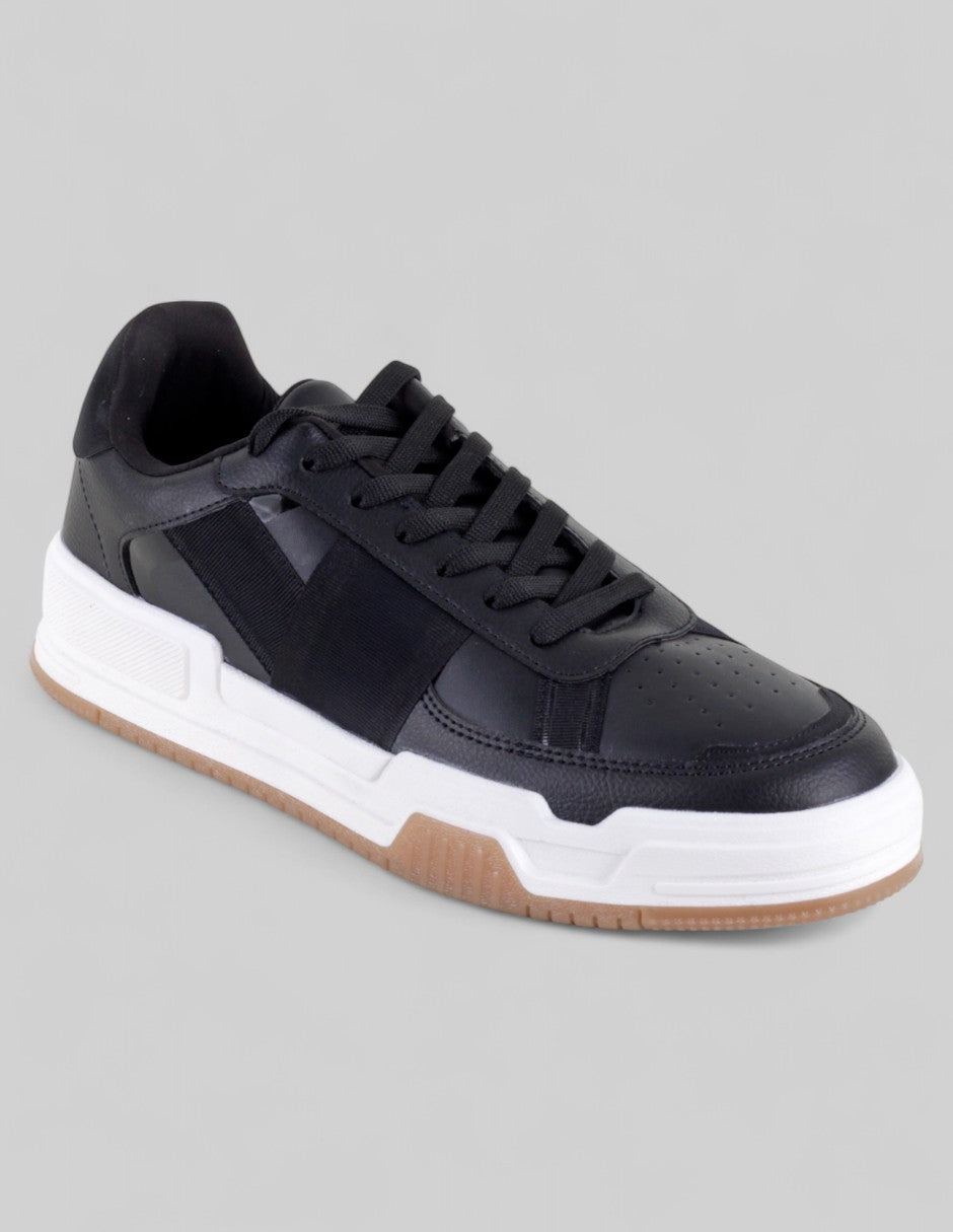 Tenis con cordones Exterior Piel vegana Color Negro Para Hombre De RBCOLLECTION