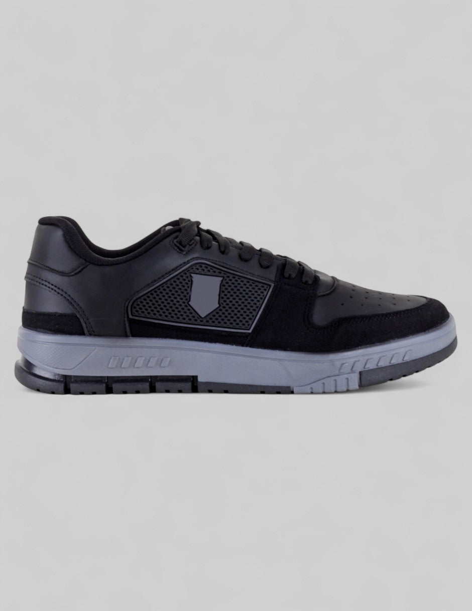 Tenis con cordones Star en Piel vegana – Negro