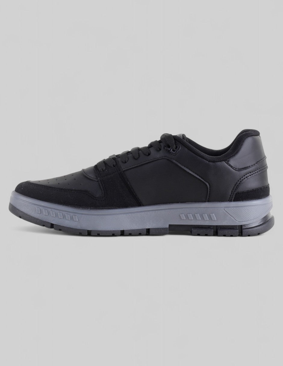 Tenis con cordones Star en Piel vegana – Negro