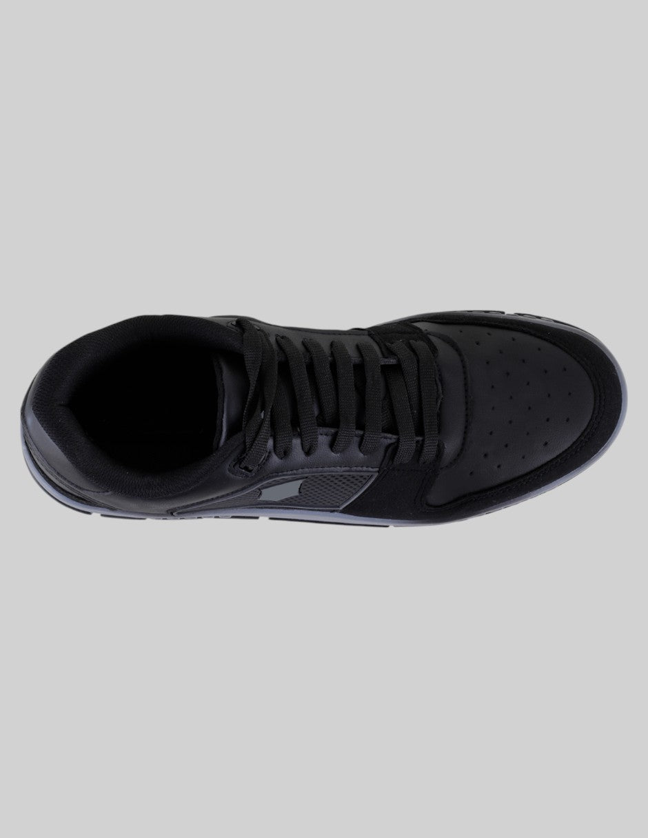 Tenis con cordones Star en Piel vegana – Negro
