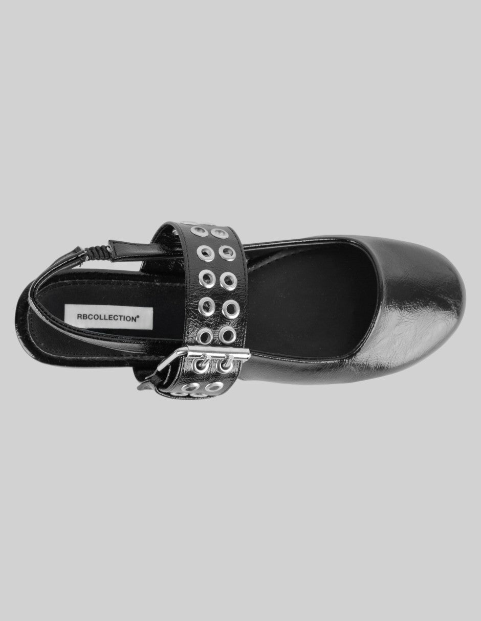 Flats puntales Branka en Piel vegana – Negro