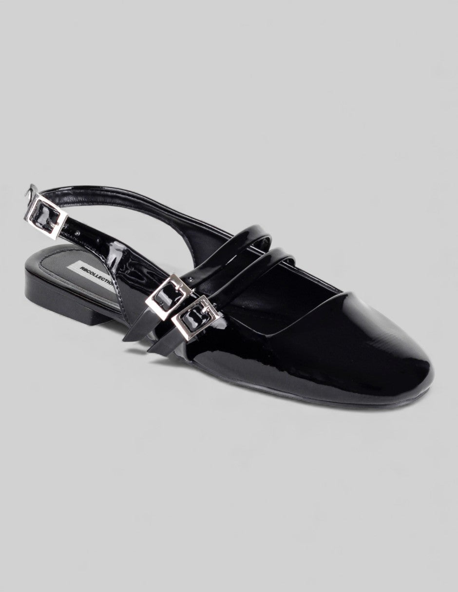 Flats puntales Darling en Charol – Negro