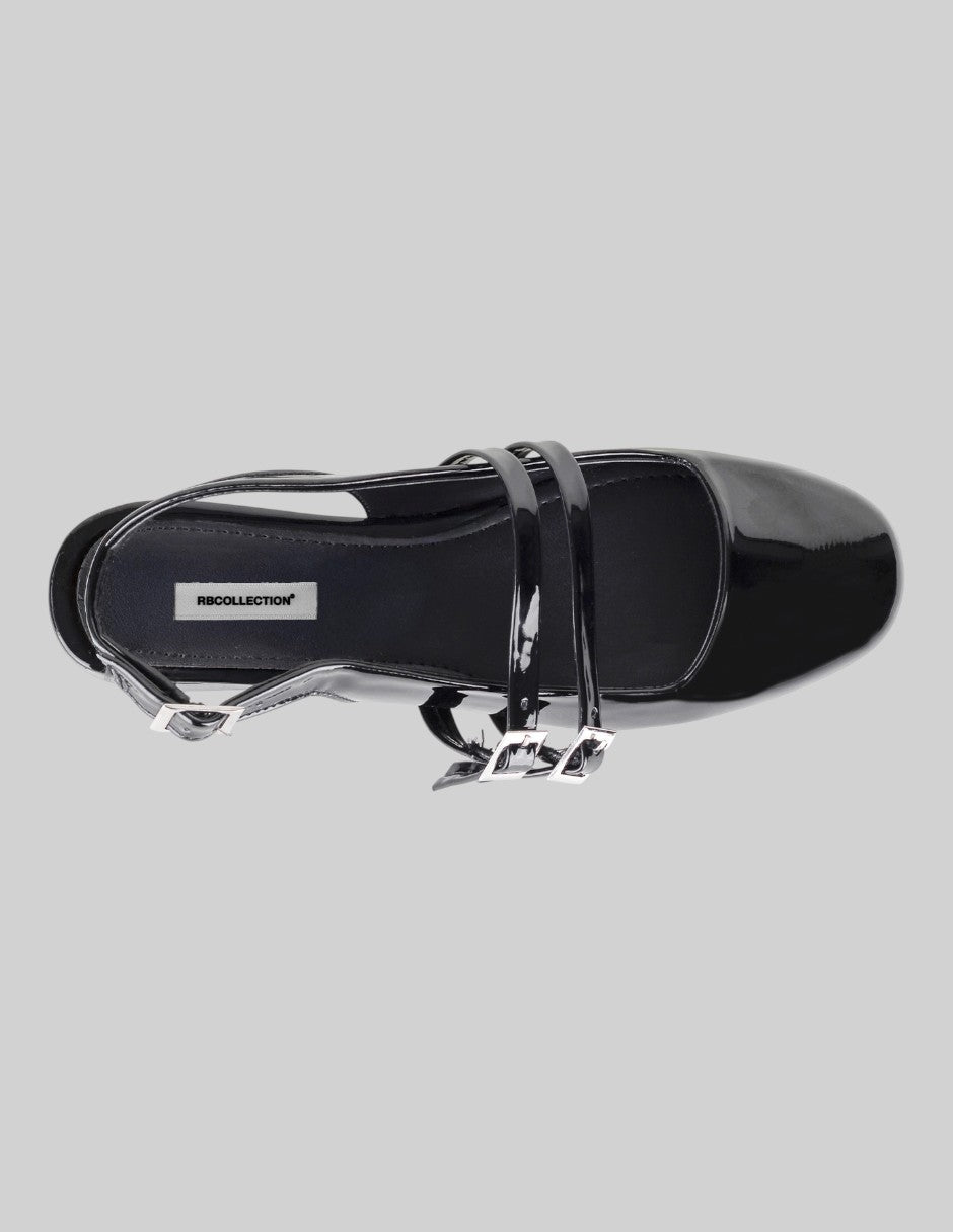 Flats puntales Darling en Charol – Negro