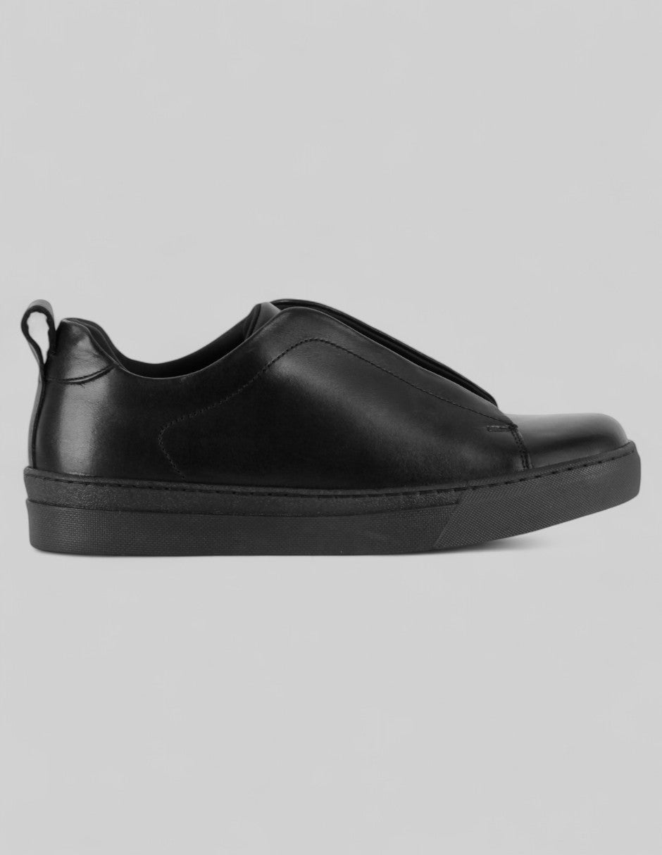 Tenis sin cordones Hand made en Piel – Negro