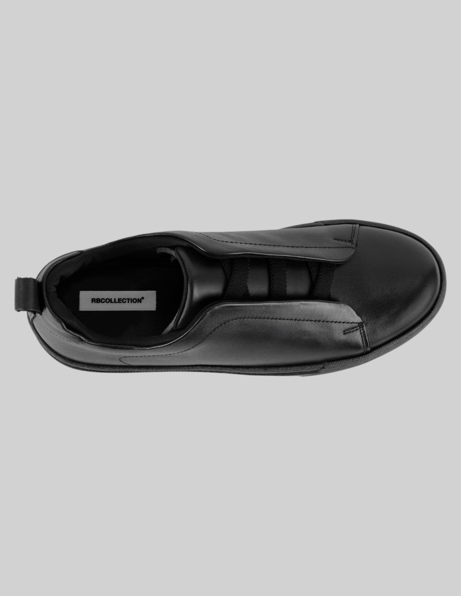 Tenis sin cordones Hand made en Piel – Negro