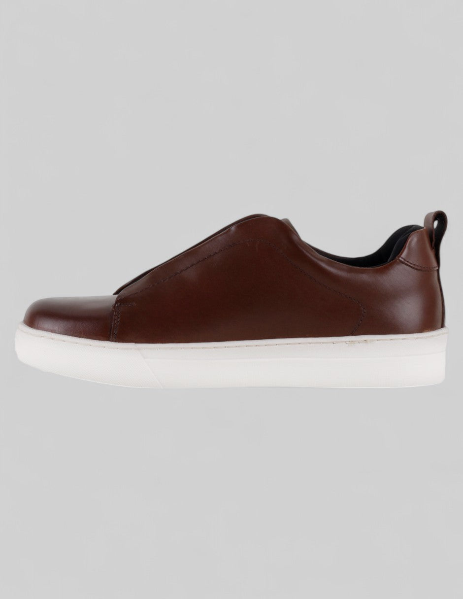 Tenis sin cordones Hand made en Piel – Café