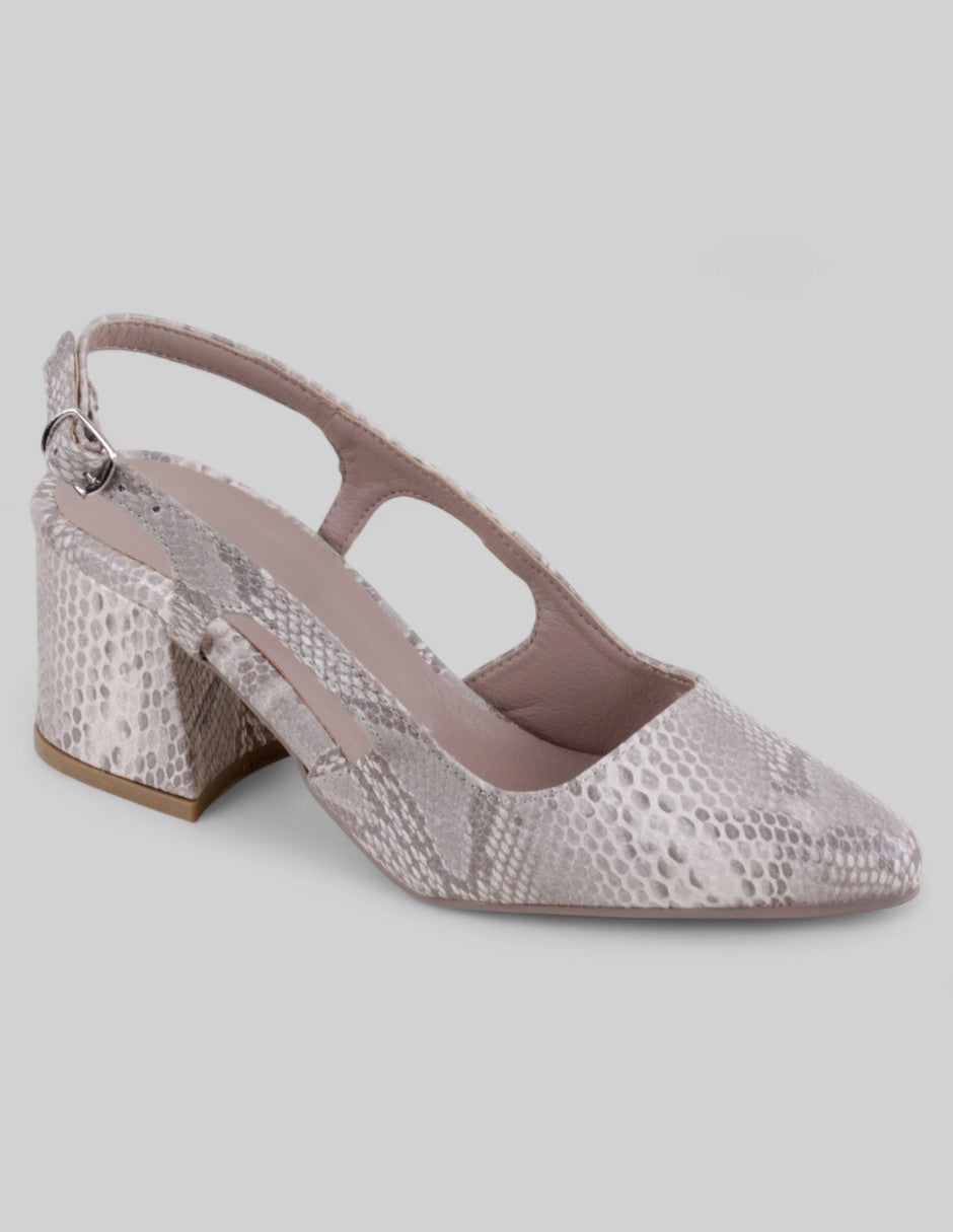 Zapatillas Slingback en Piel vegana – Beige