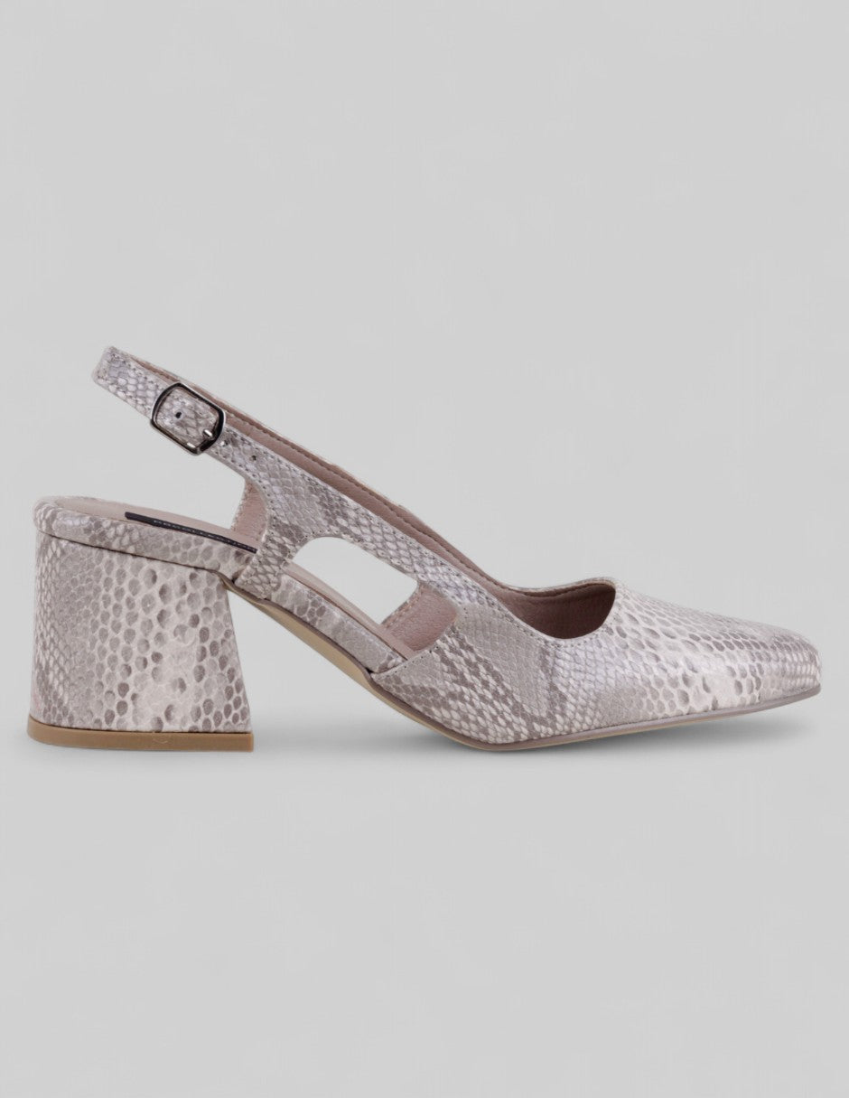 Zapatillas Slingback en Piel vegana – Beige