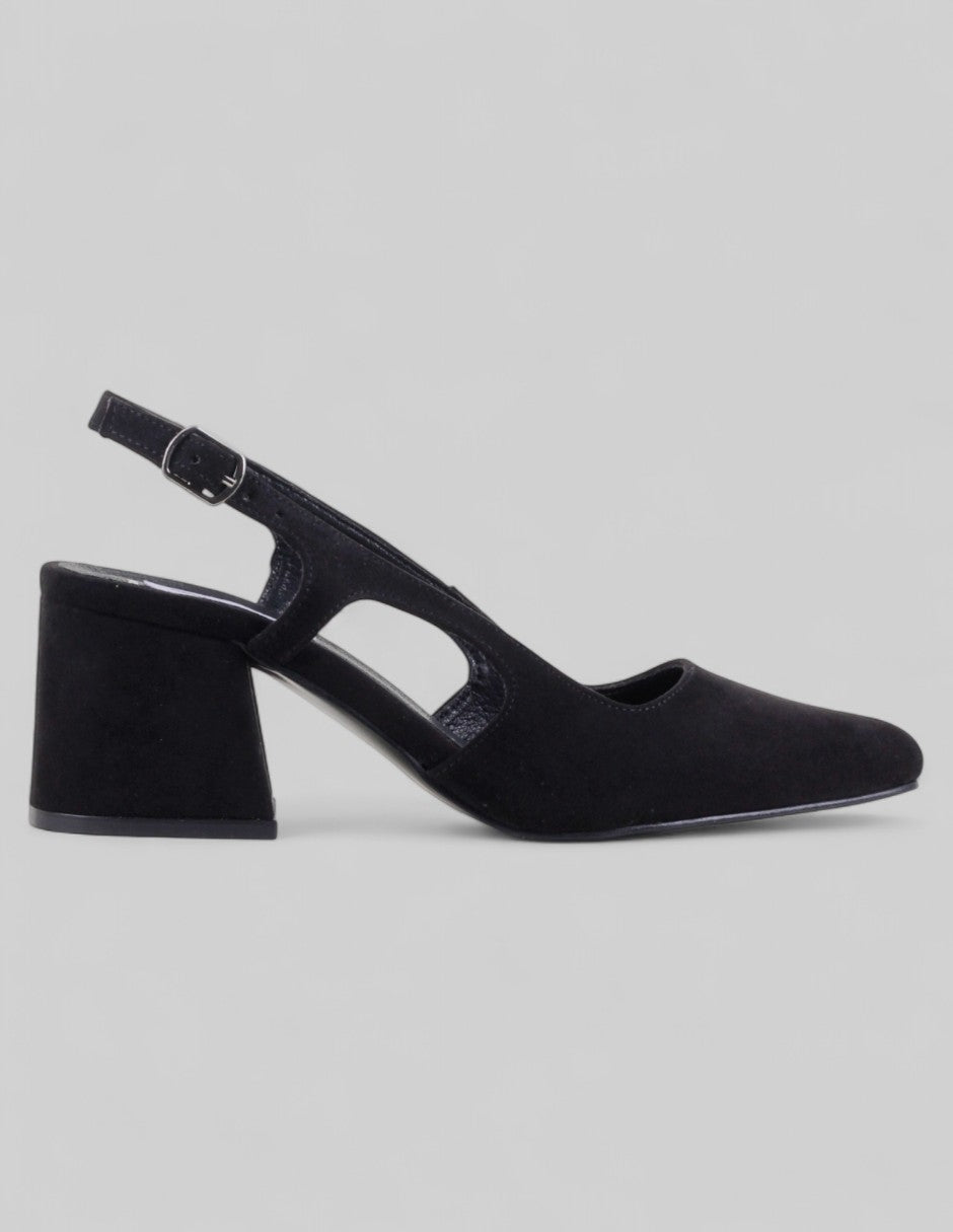 Zapatillas Slingback en Gamuza – Negro