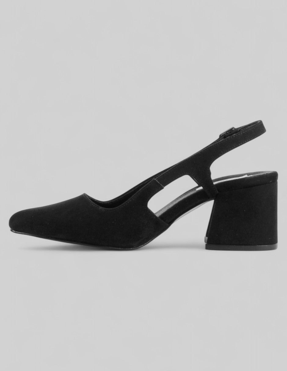 Zapatillas Slingback en Gamuza – Negro