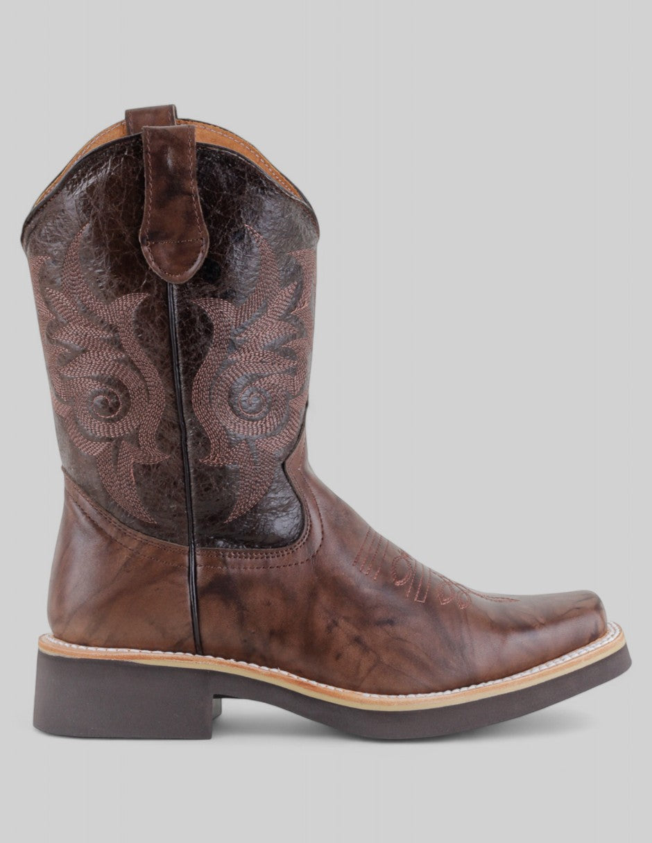 Botas tipo western Cowboy en Piel – Café
