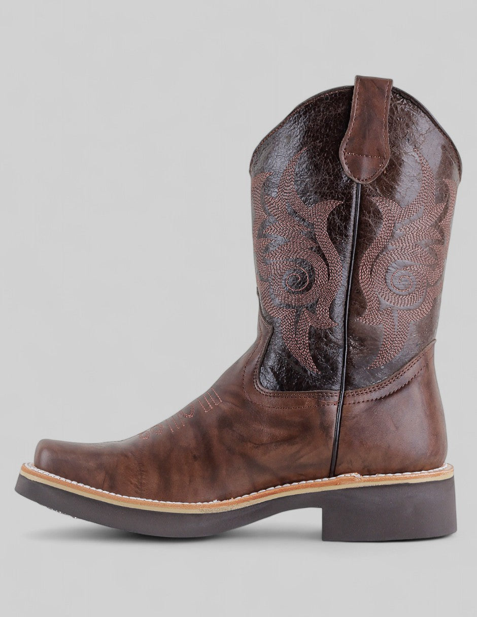 Botas tipo western Cowboy en Piel – Café