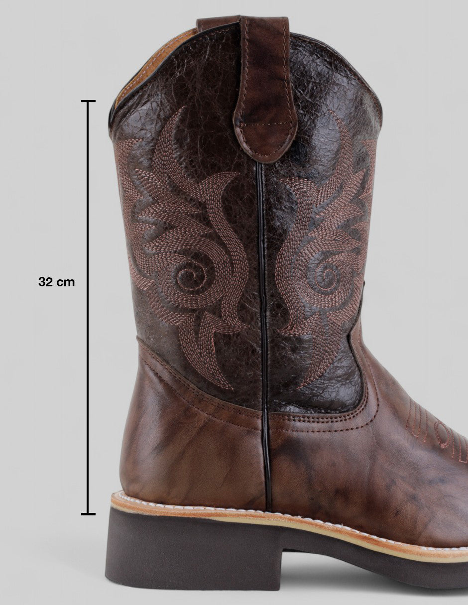 Botas tipo western Cowboy en Piel – Café