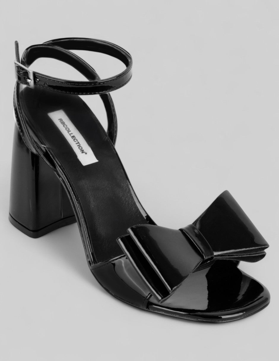 Sandalia con tacón Doll en Charol – Negro
