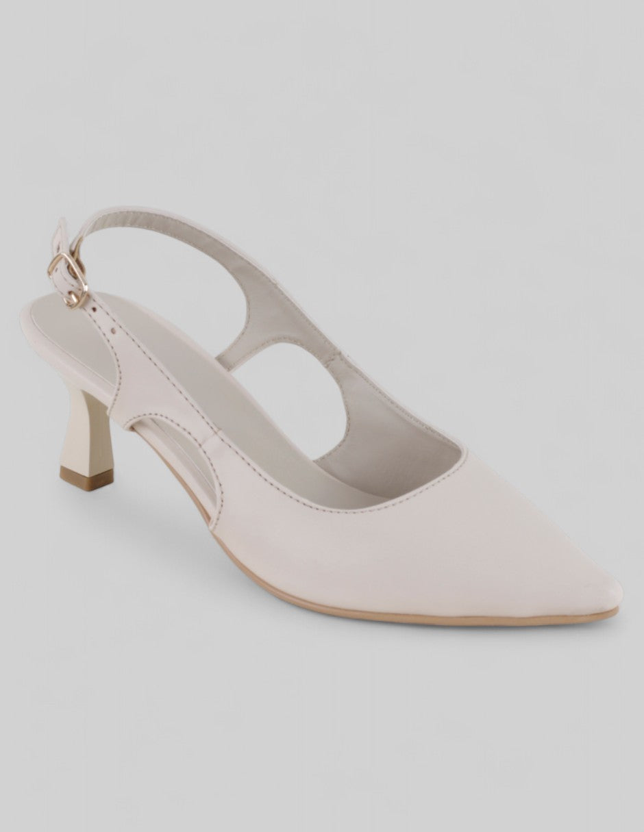 Zapatillas Slingback en Piel vegana – Blanco