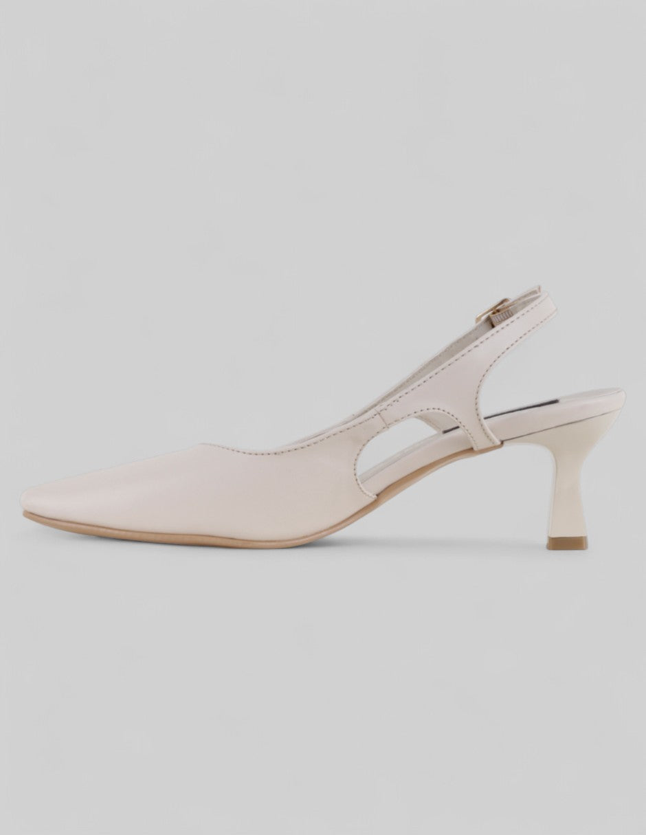 Zapatillas Slingback en Piel vegana – Blanco