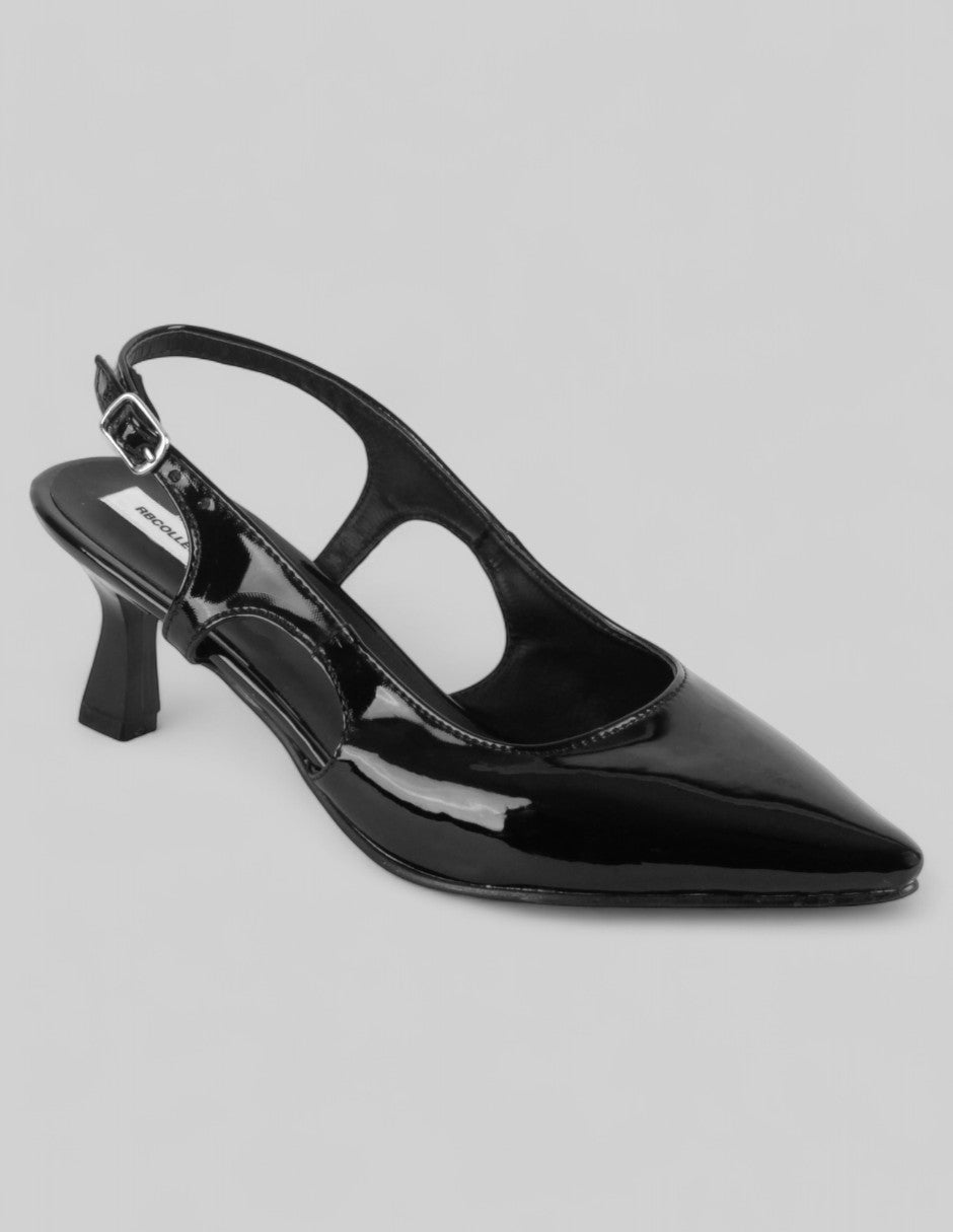 Zapatillas Slingback en Charol – Negro
