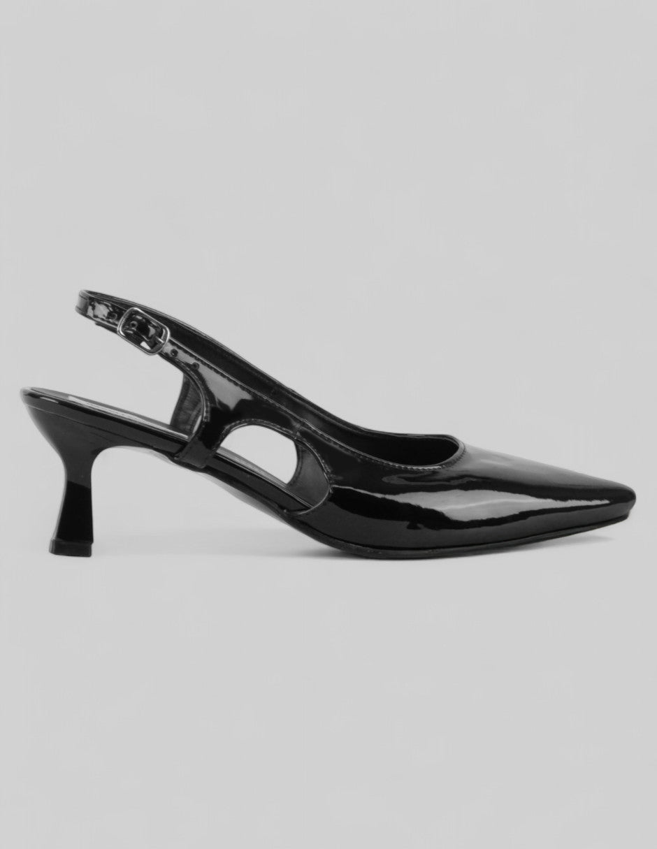 Zapatillas Slingback en Charol – Negro