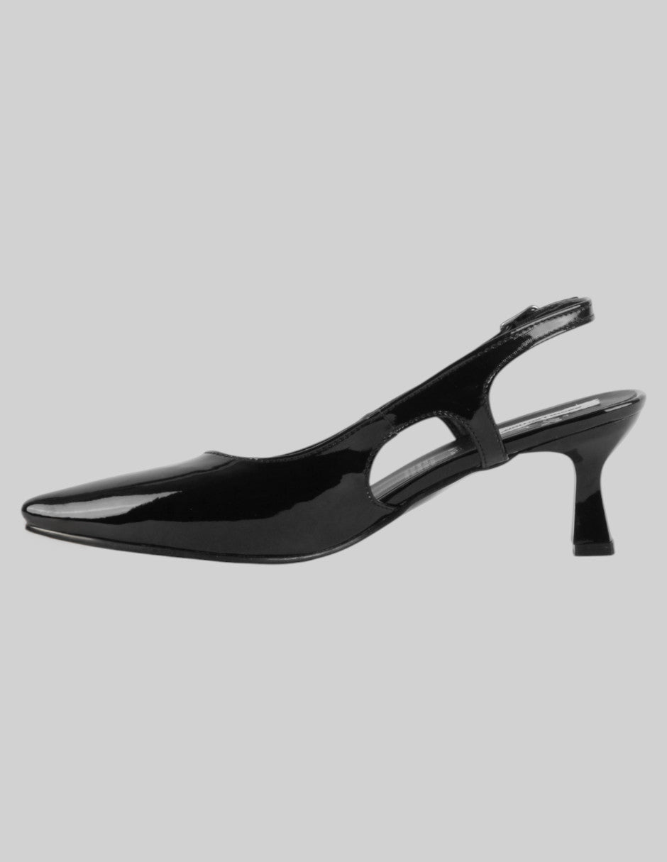 Zapatillas Slingback en Charol – Negro