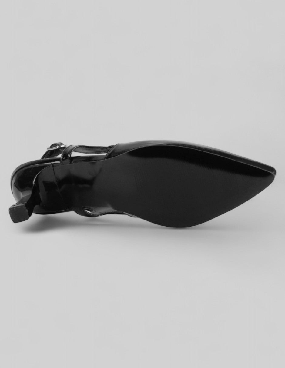 Zapatillas Slingback en Charol – Negro