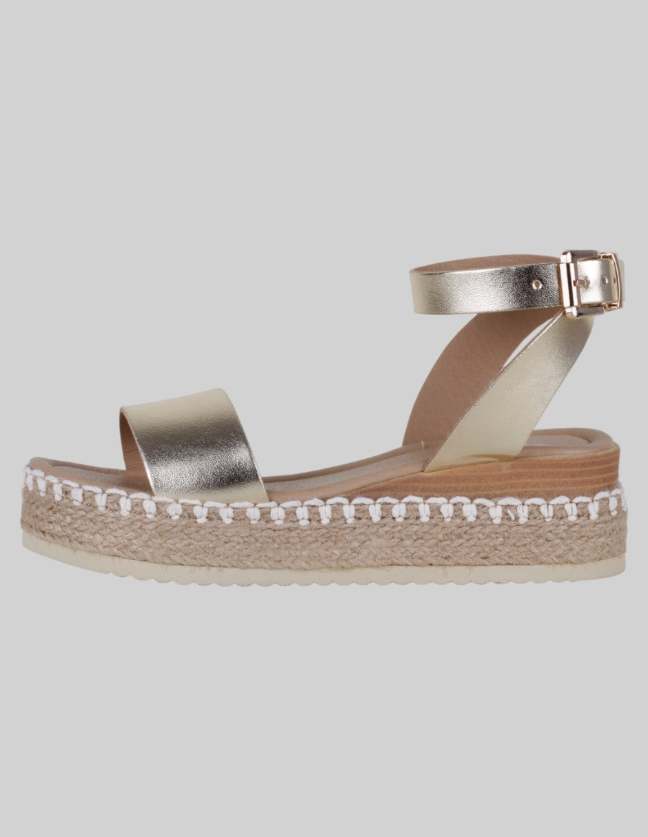 Sandalias con plataforma Exterior Sintético Color Dorado Para Mujer De RBCOLLECTION