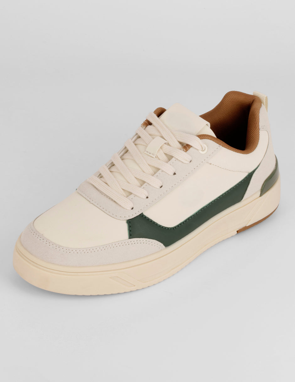 Tenis con cordones Urban en Piel vegana – Blanco