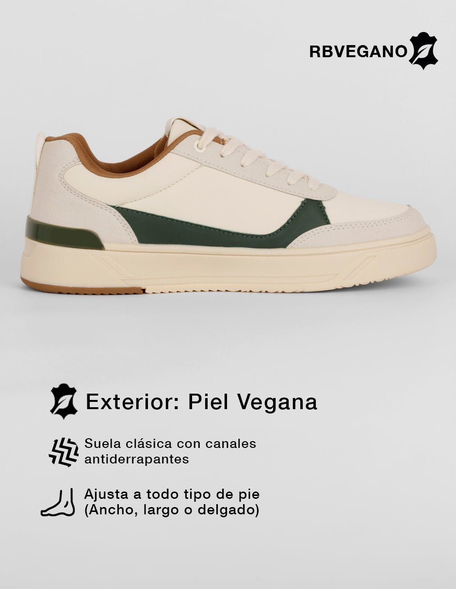 Tenis con cordones Urban en Piel vegana – Blanco